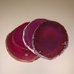 Set of 4 Bright Pink Acetate Coasters